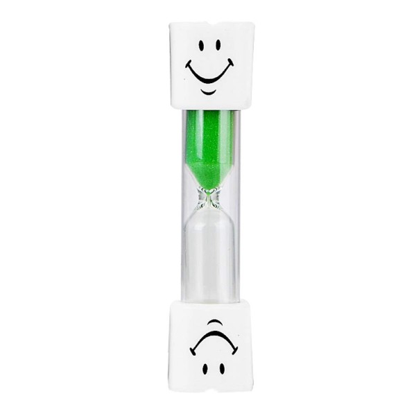 3 Minutes Smiling Face The Hourglass for Kids Toothbrush Timer Sand Clock, green sand